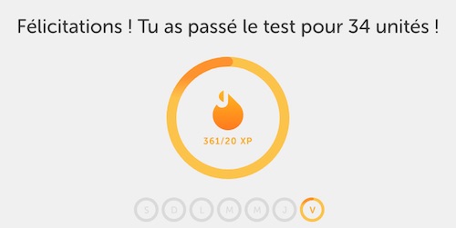 Resultat test evaluation Duolingo